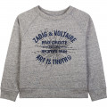 Heathered cotton fleece sweatshirt ZADIG & VOLTAIRE for GIRL