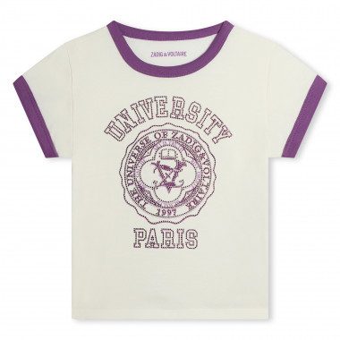 T-shirt avec imprimé et strass ZADIG & VOLTAIRE pour FILLE