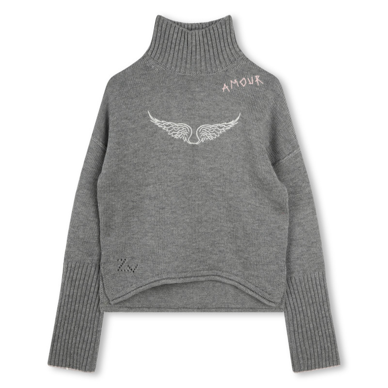 ZADIG VOLTAIRE Trui met hoge hals meisje grijs Kids around