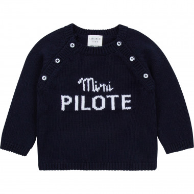 Cotton and wool buttoned jumper CARREMENT BEAU for BOY