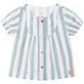 Striped cotton percale blouse CARREMENT BEAU for GIRL