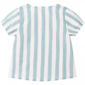 Striped cotton percale blouse CARREMENT BEAU for GIRL