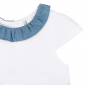 Two-toned bi-material T-shirt CARREMENT BEAU for GIRL