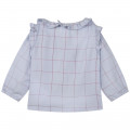 Frilled flannel blouse CARREMENT BEAU for GIRL