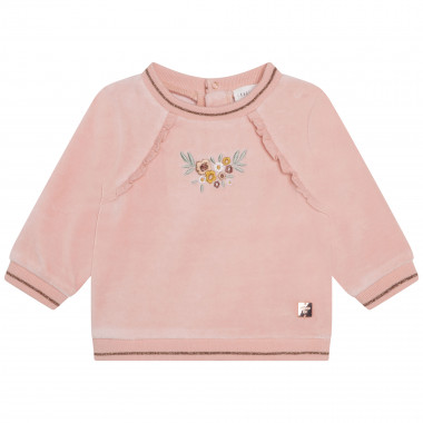 Embroidered velvet sweatshirt CARREMENT BEAU for GIRL