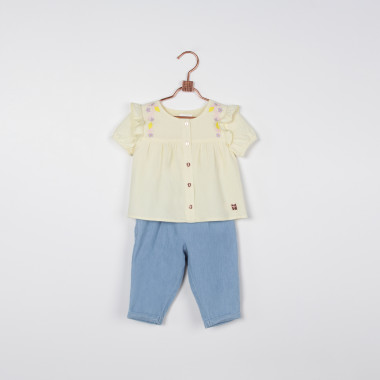 Embroidered blouse with frills CARREMENT BEAU for GIRL