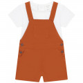 Short dungarees and T-shirt CARREMENT BEAU for BOY