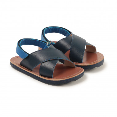 Sandales en cuir à scratch CARREMENT BEAU pour GARCON