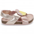 Leather hook-and-loop sandals CARREMENT BEAU for GIRL