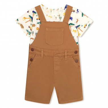 Cotton T-shirt and dungarees  for 