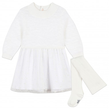 Bi-material knitted dress CARREMENT BEAU for GIRL