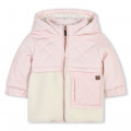 Bimaterial hooded coat CARREMENT BEAU for GIRL