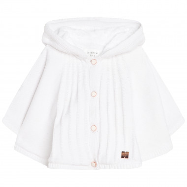 Hooded knit cape CARREMENT BEAU for GIRL