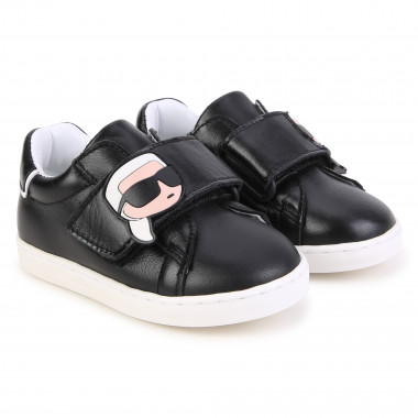 Leather hook-and-loop trainers  for 