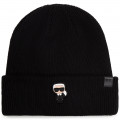 Knitted hat with turnup KARL LAGERFELD KIDS for GIRL