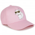 Choupette cotton baseball cap KARL LAGERFELD KIDS for GIRL