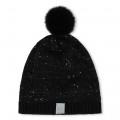 Pom-pom hat with sequins KARL LAGERFELD KIDS for GIRL