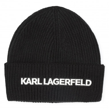 Bonnet en tricot avec broderie KARL LAGERFELD KIDS pour FILLE