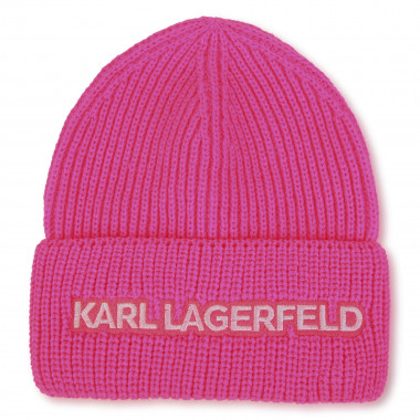 Berretto in maglia con ricamo KARL LAGERFELD KIDS Per BAMBINA
