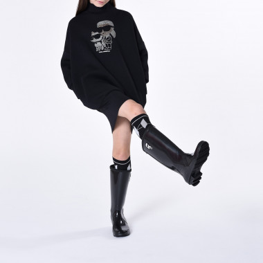 Robe sweat-shirt avec strass KARL LAGERFELD KIDS pour FILLE