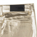 Golden-coated trousers KARL LAGERFELD KIDS for GIRL