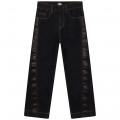 Wide-leg jeans with stripes KARL LAGERFELD KIDS for GIRL