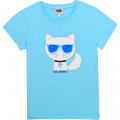 T-shirt fantaisie Choupette KARL LAGERFELD KIDS pour FILLE