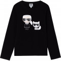 Tee-shirt manches longues KARL LAGERFELD KIDS pour FILLE