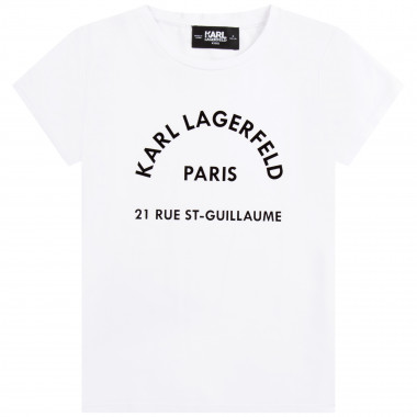 T-shirt en coton et modal KARL LAGERFELD KIDS pour FILLE