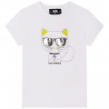 T-shirt with Choupette print KARL LAGERFELD KIDS for GIRL