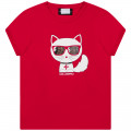 T-shirt col rond imprimé KARL LAGERFELD KIDS pour FILLE