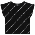 T-shirt imprimé en diagonale KARL LAGERFELD KIDS pour FILLE