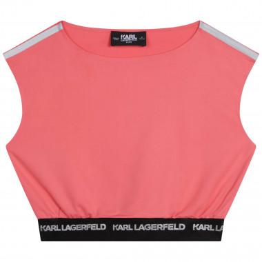 Sports T-shirt with stripes KARL LAGERFELD KIDS for GIRL