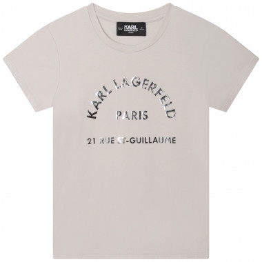 T-shirt en coton et modal KARL LAGERFELD KIDS pour FILLE