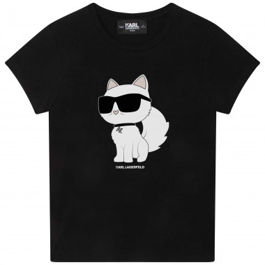 Printed cotton T-shirt KARL LAGERFELD KIDS for GIRL