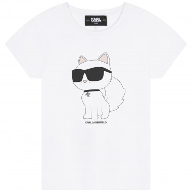 T-shirt à motif en coton KARL LAGERFELD KIDS pour FILLE
