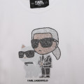 T-shirt à motifs strassés KARL LAGERFELD KIDS pour FILLE