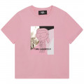 Short-sleeved cotton T-shirt KARL LAGERFELD KIDS for GIRL