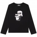 Long-sleeved cotton T-shirt KARL LAGERFELD KIDS for GIRL