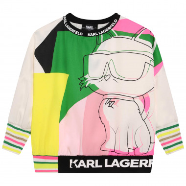 Printed sweatshirt with design KARL LAGERFELD KIDS for GIRL