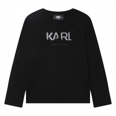 Long-sleeved cotton T-shirt KARL LAGERFELD KIDS for GIRL