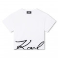 Camiseta de algodón bordada KARL LARGERFELD KIDS para NIÑA