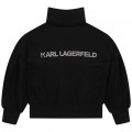 Zip-up high-necked cardigan KARL LAGERFELD KIDS for GIRL