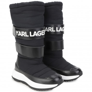 Padded hook-and-loop boots KARL LAGERFELD KIDS for GIRL