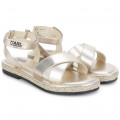 Hook-and-loop leather sandals KARL LAGERFELD KIDS for GIRL