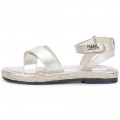Hook-and-loop leather sandals KARL LAGERFELD KIDS for GIRL