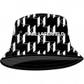 Printed cotton bucket hat KARL LAGERFELD KIDS for BOY