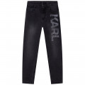 Jeans a 5 tasche tinta unita KARL LAGERFELD KIDS Per RAGAZZO
