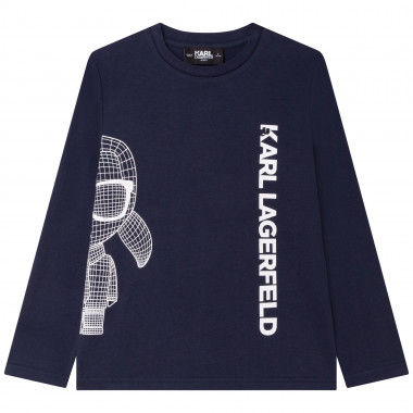 T-shirt manches longues coton KARL LAGERFELD KIDS pour GARCON