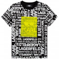 T-shirt in cotone con stampa KARL LAGERFELD KIDS Per RAGAZZO
